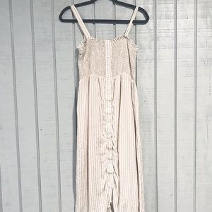 ❌SOLD❌Sky & Sparrow Cream Striped Button Up Dress